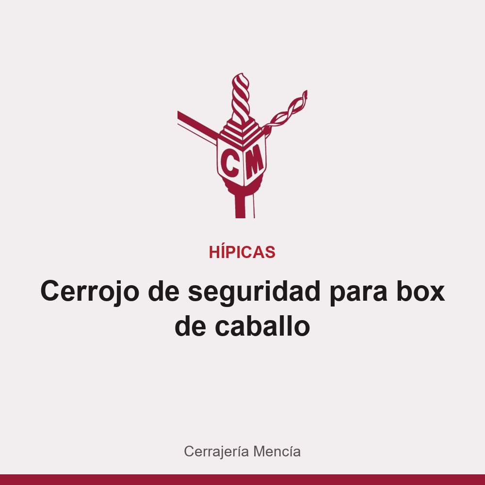 Cerrojo de seguridad para box de caballo