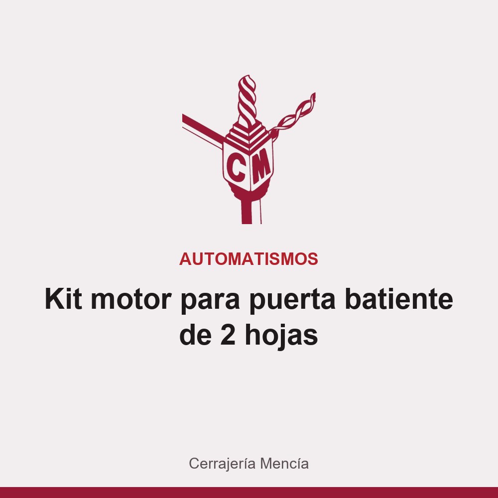 Kit motor para puerta batiente de 2 hojas
